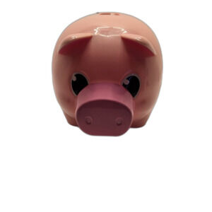 Vintage Schylling Toys Pink Piggy Bank With Counter Cute Kiddy Bank